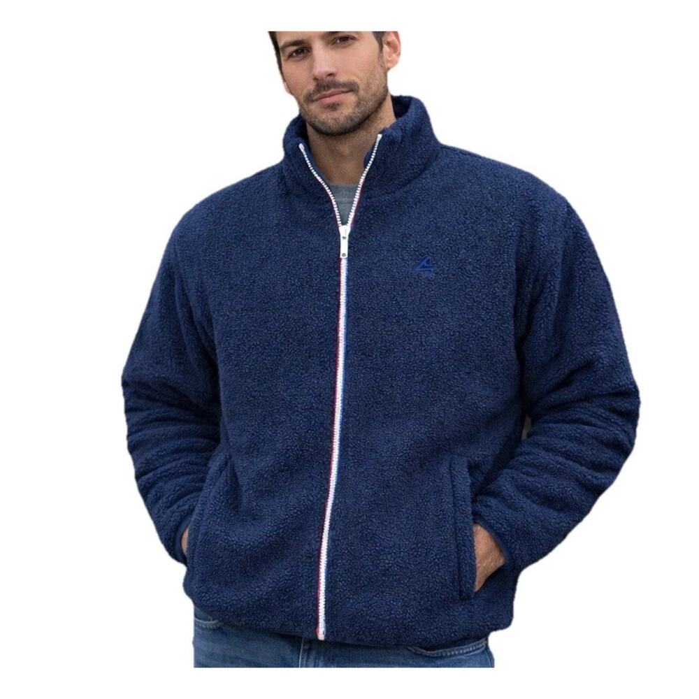 Fourlaps Polar Quilted Reversible Unisex Navy Blue Sherpa Jacket - Size S - NWT